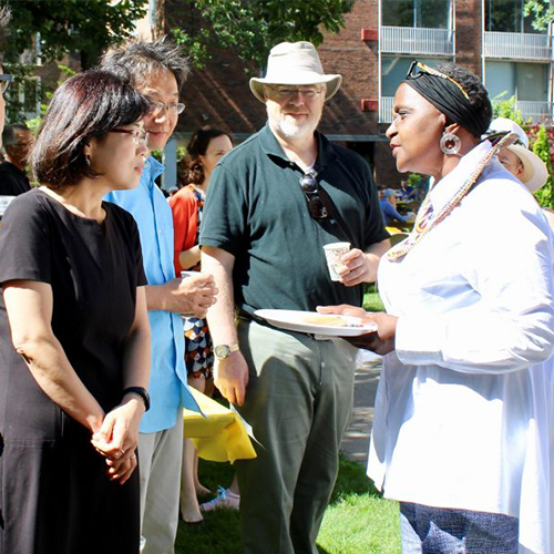 pastor grace talking with people